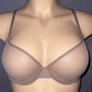 #1 - 34D LIGHT BROWN SHEER VICTORIA'S SECRET UNLINED DEMI BRA
